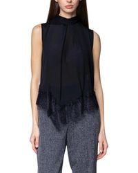 Kaos - Crepe De Chine Top Met Nekstrik - Lyst
