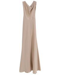 ACTUALEE - Satin Lange Jurk - Lyst