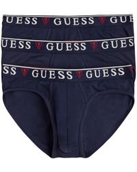 Guess - Ondergoed ,Blauw ,Katoen Mannen Hero Briefs 3-Pack - Lyst