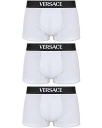Versace - Ondergoed ,Wit ,Katoen Driepak Logo Boxers - Lyst