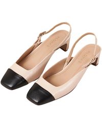 Alohas - Lindy bicolor crema negro zapatos de tacón de cuero - Lyst