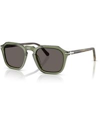 Persol - Quadratische Sonnenbrille Mit Grünen Gläsern - Lyst