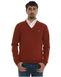 GANT - V-Neck Knitwear - Lyst
