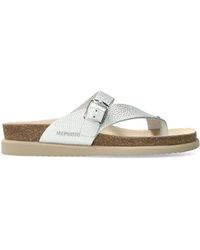 Mephisto - Schoenen ,Grijs ,Leer Zilveren Teenloafer Sandaal - Lyst