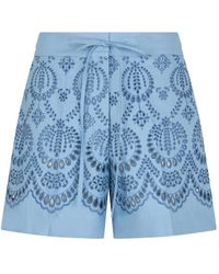 P.A.R.O.S.H. - Floral Lace Panel Shorts - Lyst