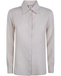 Max Mara - Overhemden ,Grijs ,Linnen Falasco Linnen Klassiek Shirt - Lyst