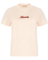Lanvin - T-Shirt Met Geborduurd Scriptlogo - Lyst