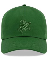 Vilebrequin - Accessoires ,Groen ,Katoen Solid Cap Turtle Embroidery - Lyst