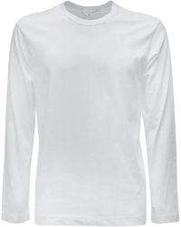 Comme des Garçons - Magliette bianca a maniche lunghe con logo - Lyst