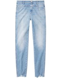 Closed - Jeans ,Blauw ,Katoen Skinny Pusher Cropped Jeans - Lyst