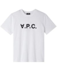A.P.C. - Tops ,Wit ,Katoen Standard Big Vpc T-Shirt - Lyst
