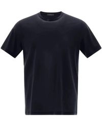 Herno - Tops ,Blauw ,Katoen Jersey Crepe T-Shirt - Lyst