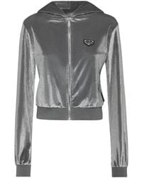 Philipp Plein - Chenille Hoodie Sweatjacket Strass Skull - Lyst