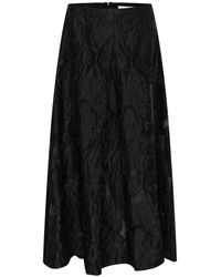 Inwear - Schwarzer a-linien-rock mit ton-in-ton-muster - Lyst