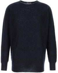 AURALEE - Truien & Vesten ,Blauw ,Nylon Baby Suri Alpaca Sheer Knit Pullover - Lyst