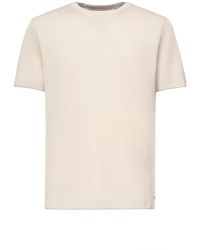 Eleventy - Katoenen T-Shirts En Polos Zand Grijs - Lyst