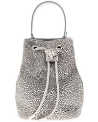 Versace - Tassen ,Grijs ,Leer La Medusa Embellished Satin Mini Bucket Bag - Lyst