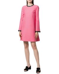 Gucci Fluwelen Trim Jurk - Roze