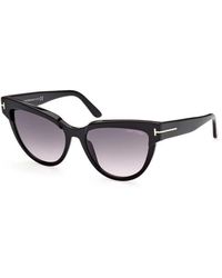 Tom Ford - Modische sonnenbrille,schwarze glänzende sonnenbrille für frauen - Lyst
