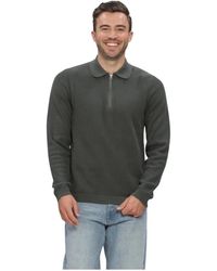 Dstrezzed - Tops ,Groen Trui Ds_Kostas Zip Polo Donkergroen - Lyst