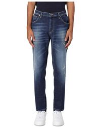 Dondup - Distressed Slim Fit Jeans - Lyst
