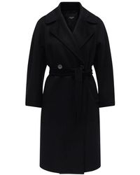 Weekend by Maxmara - Jassen ,Zwart ,Resina Double-Breasted Coat - Lyst