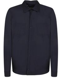 Herno - Overhemden ,Blauw ,Ripstop Stof Overshirt - Lyst