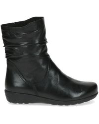 Caprice - Schoenen ,Zwart ,Leer Nappa Casual Gesloten Enkellaarsjes - Lyst