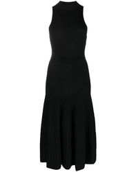 Jonathan Simkhai - Kleedjes ,Zwart ,Nylon Zwarte Tank Geplooide Midi-Jurk - Lyst
