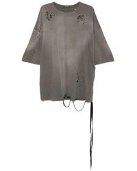 Ann Demeulemeester - Zerstörtes Crew Neck T-Shirt - Lyst