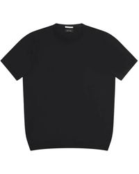 AT.P.CO - Tops ,Zwart ,Katoen Knit Katoenen T-Shirt - Lyst