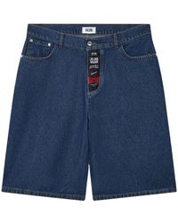 Gcds - Korte Broeken ,Blauw ,Denim Denim Shorts Met Logo - Lyst