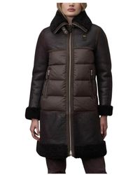Blauer - Jassen ,Bruin ,Nylon Vintage Leren Lammy Jas Met Nylon Vulling - Lyst