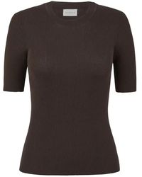 P.A.R.O.S.H. - Truien & Vesten ,Bruin ,Katoen Cipria Gebreide Top - Lyst
