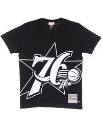Mitchell & Ness - Tops ,Zwart ,Katoen Nba Big Face Tee Zwart - Lyst