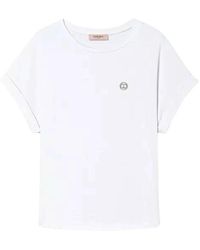 Twin Set - Oval t-shirt mit accessoire - Lyst