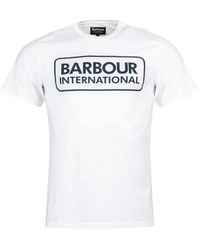 Barbour - Tops ,Wit ,Katoen Grafisch T-Shirt Klassiek Wit - Lyst