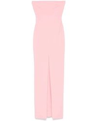 Solace London - Rosa trägerloses kreppkleid mit schlitz - Lyst