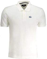 La Martina - Witte Katoenen Polo Klassieke Pasvorm - Lyst
