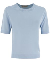 Ermanno Scervino - Gebreide Top Met Bloemenkant - Lyst