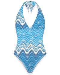 MC2 Saint Barth - Badmode ,Blauw ,Marylin Badpak Uit Één Stuk - Lyst