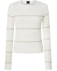Pinko - Weiße pullover mit logo-patch - Lyst