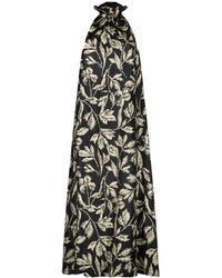 Max Mara - Kleedjes ,Zwart ,Silk Twill Maxi Jurk - Lyst