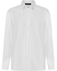 Bruuns Bazaar - Overhemden ,Wit ,Katoen Witte Shirt Met Afgeronde Zoom - Lyst