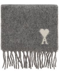 Ami Paris - Wollschal Mit Logo - Lyst