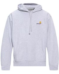 Carhartt - Hoodies & Sweatvesten ,Grijs ,Katoen American Script Hoodie - Lyst