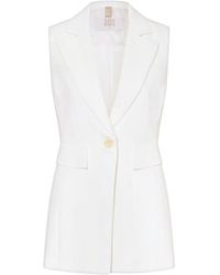 Riani - Jassen ,Wit ,Leer Nauwsluitend Vest - Lyst