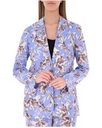 Liu Jo - Jassen ,Veelkleurig ,Katoen Single-Breasted Blazer - Lyst