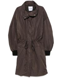 The Attico - Bruine Lange Jas - Lyst