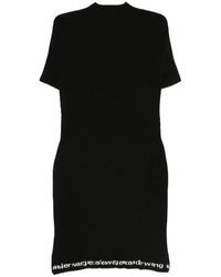 Alexander Wang - Geribbelde Jurk Met Korte Mouwen - Lyst